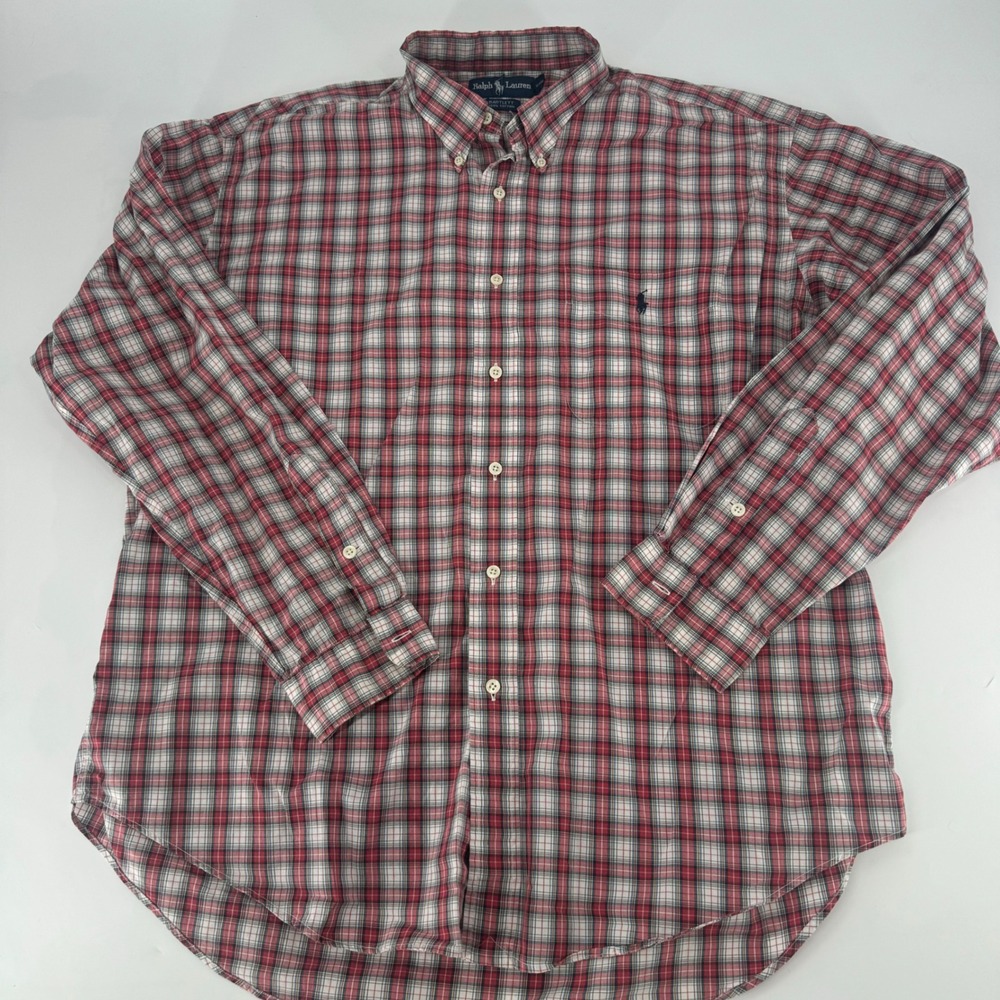 Polo Ralph Lauren Bartlett Shirt Mens XL Red Plaid Cotton Button Down LS